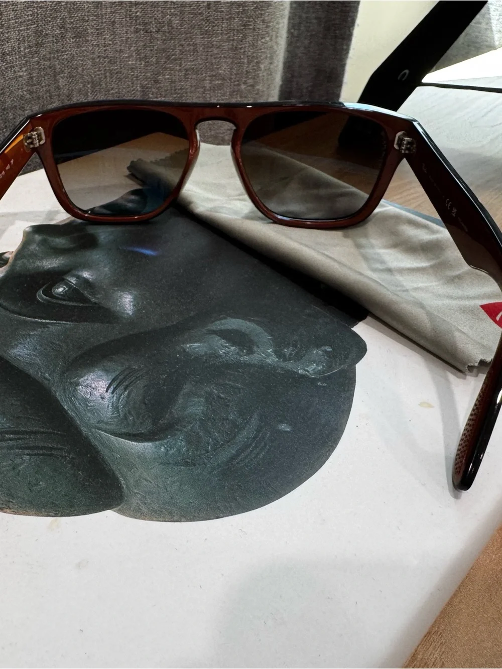Ray-Ban Polarized Brown Lens Green and Brown Frame Sunglasses - Unisex